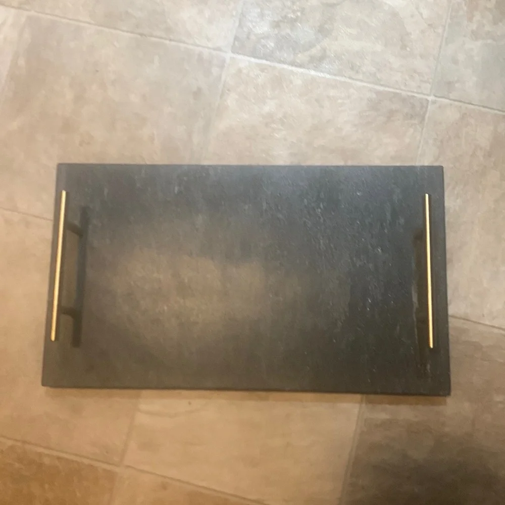 Crate & barrel marble serving tray